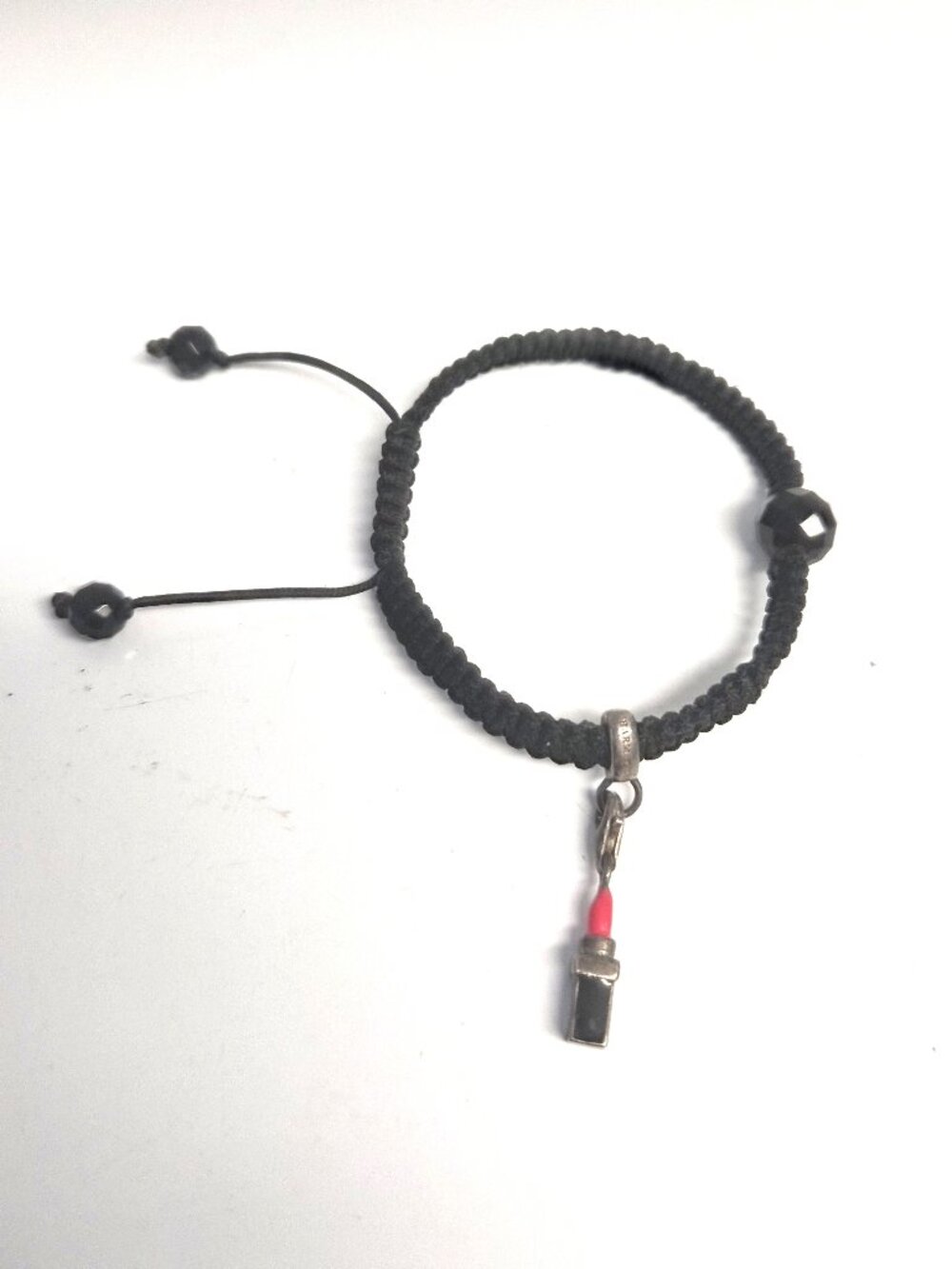 Thomas Sabo Sterling Silver Lipstick Charm Bracelet Adjustable Woven Cord Flirty